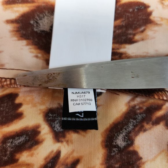 KATE SPADE Orange/Brown Leopard Print Off Shoulder Midi Dress Size 14 LIKE NEW! - Picture 12 of 16